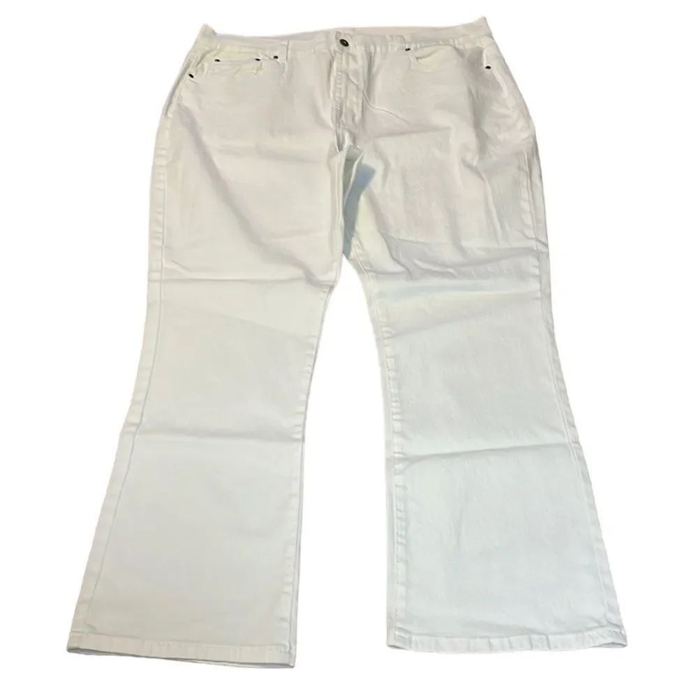 DG2 Diane Gilman White Jeans, Bootcut, 24W